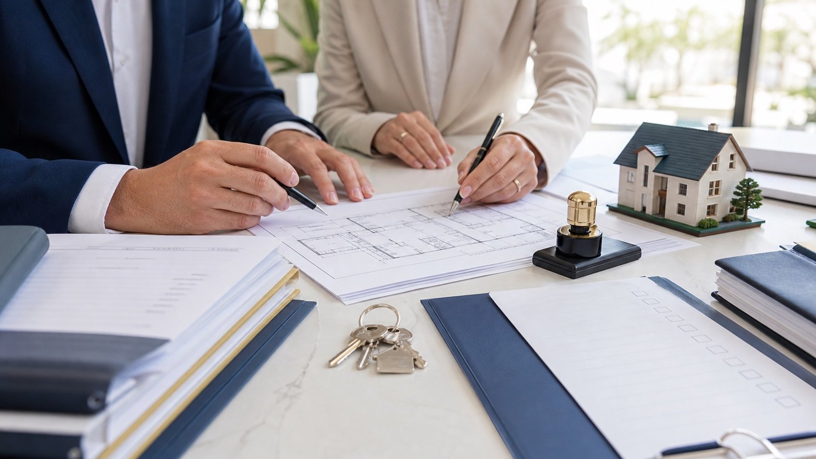 Giovanni Vecchio con una collaboratrice durante una consulenza GV Immobiliare